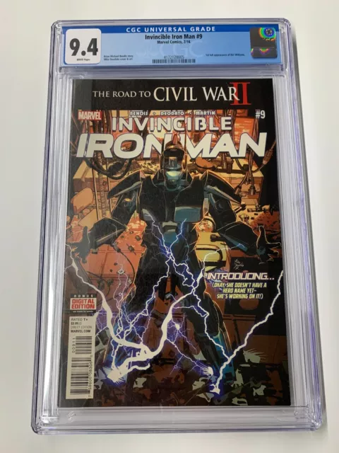 Invincible Iron Man #9 CGC 9.4  1st Full Appearance of Riri Williams