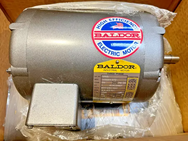 Baldor Industrial Motor M16B 35B11-372 1HP 200-230/480V 1725 RPM 4.4-4.2 / 2.1A