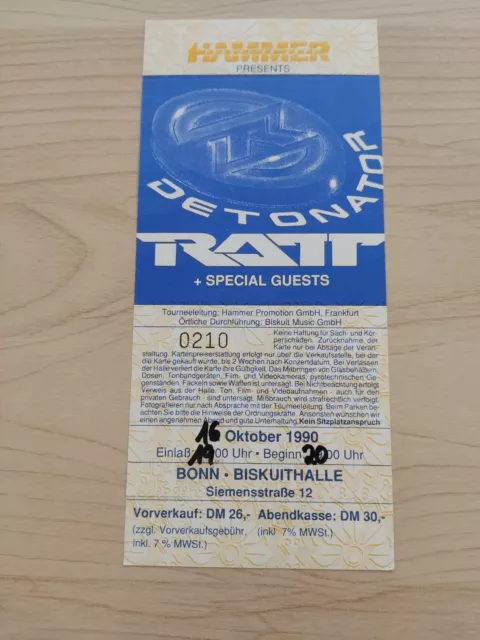 Ratt - biglietto concerto biglietto d'ingresso hard rock heavy metal