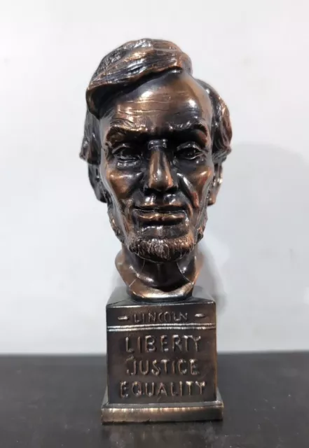 Abraham Lincoln Bronze Color Bust Statue 6"