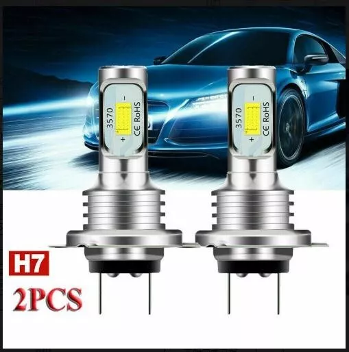 2X H 7 2LED Scheinwerfer Fernlicht Abblendlicht Birne 6000K Für Auto Motorrad DE