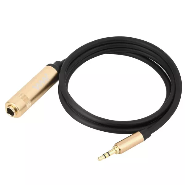 3.5mm Male to 6.35mm Female TRS Headphone Stereo Aux Audio Cable - 1m 3