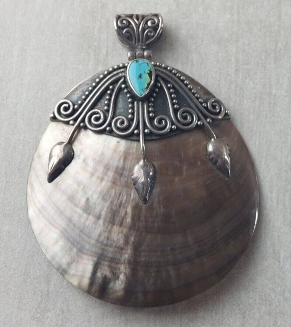 Pendentif Nacre Grise Sur Argent 925/1000 - Neuf Avec étiquettes