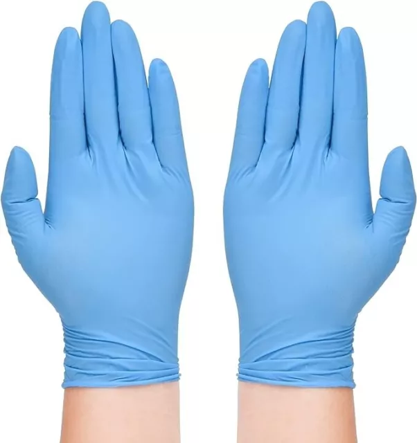 100 Disposable Nitrile Gloves 6 mil Heavy Duty Gloves Cooking Latex Powder Free 2