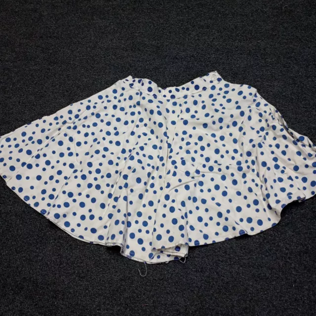 Vintage Girls Skirt White With Blue Polka Dots 1950s - 1960s 18 " Waist