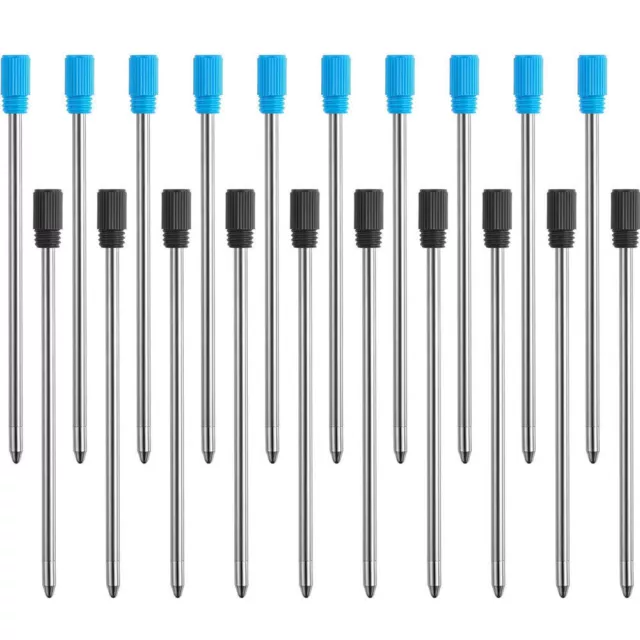 20pcs 2.75" Ballpoint Pen Refills for Crystal Stylus Pens Black Blue Ink 0.7mm