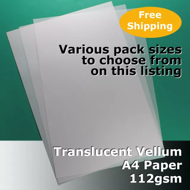 Translucent Vellum Paper A4 112gsm Semi Transparent Acid Free #K5111