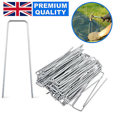 Weed Fabric Galvanised Staples Garden Turf Pins Securing U Pegs Artificial Grass
