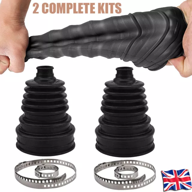 2 Complete Kit Universal Drive Shaft CV Joint Boot Constant Velocity Dust Cover