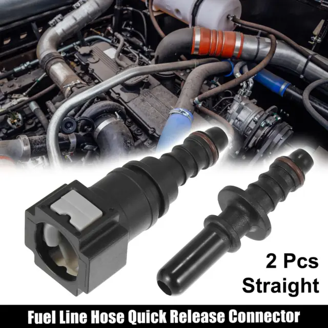 7.89mm SAE to 5/16" Straight Fuel Line Hose Quick Release Connector Nylon 2PCS