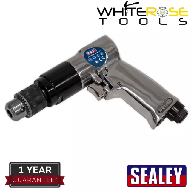 Sealey Air Drill Ø10mm 1800rpm Reversible Action Workshop Garage Air Tool