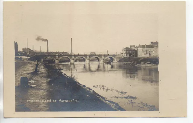 EPERNAY - Marne - CPA 51 - carte photo. P. AUBRY le pont de la Marne