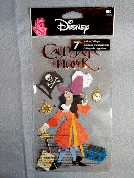 Disney Captain Hook Peter Pan Scrapbooking Stickers EK Success Scrap Book NEW