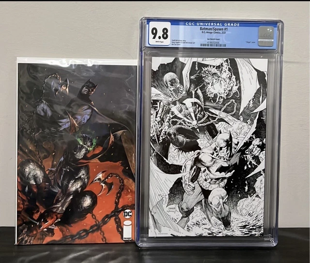 Batman Spawn #1 (2023 DC/ Image Comics) Jim Lee 1:100 sketch Variant CGC 9.8 + T