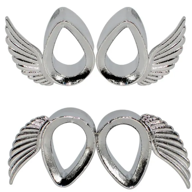 Pair Teardrop Wings Ear Tunnels Ear Gauges Ear Plugs Body Jewelry Piercings