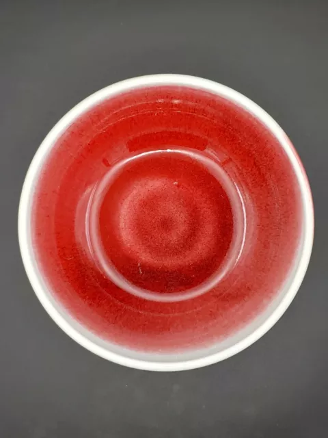 红釉瓷器茶盏 Vintage Japanese Red Glazed Porcelain Tea Bowl Pottery Handicraft Artwork