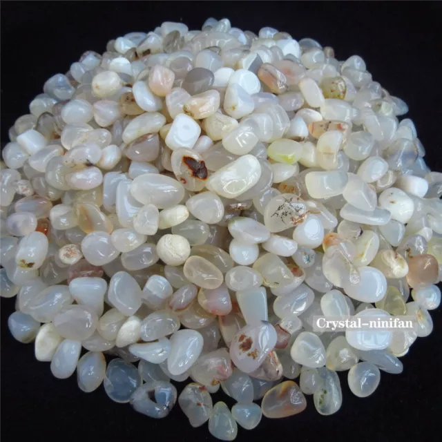 1/2lb Natural White Agate Bulk Stones Tumbled crystal Rock Reiki Healing