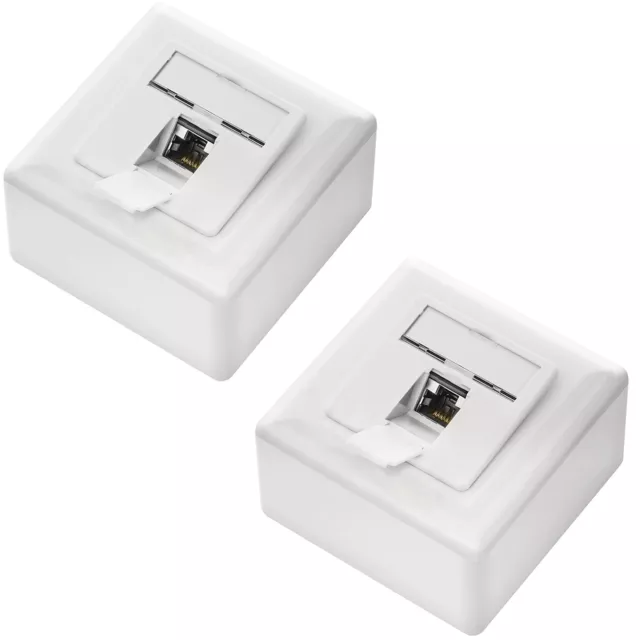 2x Netzwerkdose CAT6a Datendose 1x RJ45 Netzwerk LAN DSL Dose Aufputz Unterputz