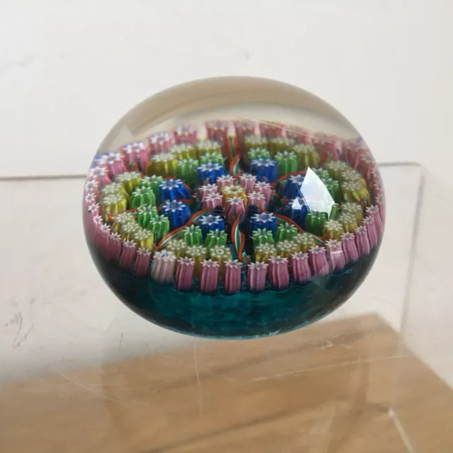 Vintage Scottish Perthshire Paperweights P Cane Millefiori Glass Paperweight