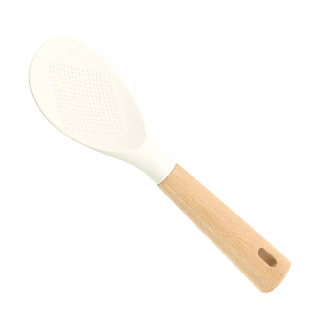 Silicone Rice Paddle Non-Stick Rice Spoon Stand-up Rice Spatula White 3