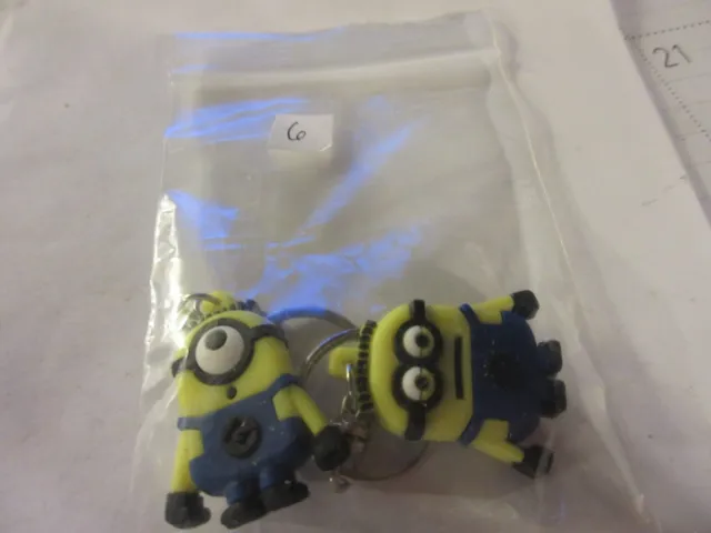 2 Minions Despicable Me Keychains Key Ring