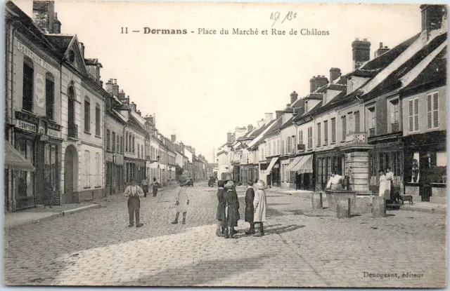 51 DORMANS - the place du march and rue de chalons