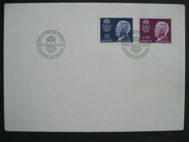 Briefmarken Schweden FDC First Day Cover Ersttagsbrief Gustav VI Adolf SVERIGE