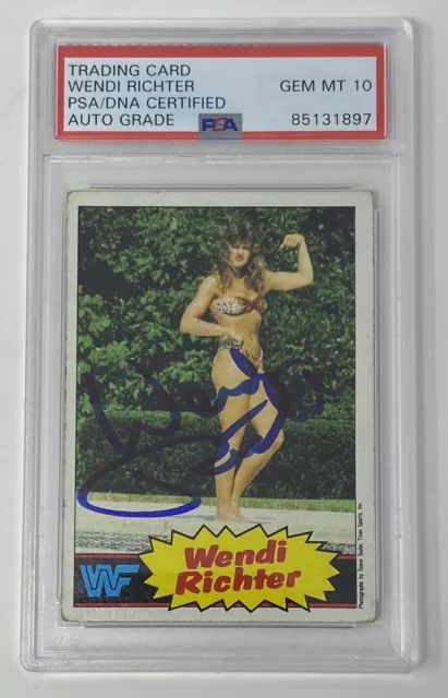 WENDI RICHTER Signed 1985 Topps Rookie Card PSA 10 Mint Auto Wrestling Autograph