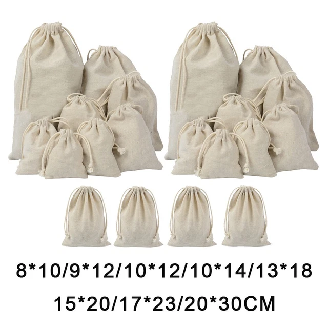Sac de rangement - ZJCHAO - Coton - Blanc - Usage domestique - Cordon Sac de rangement - ZJCHAO - Coton - Blanc - Usage domestique - Cordon