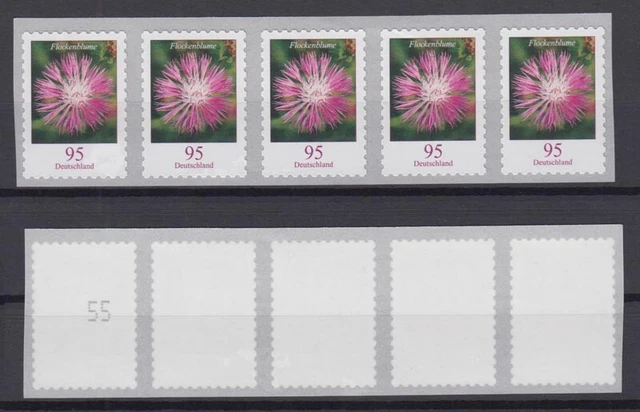 Bund 3483 RM 5er Streifen waagerecht mit ungerader Nummer Flockenblume 95 C **