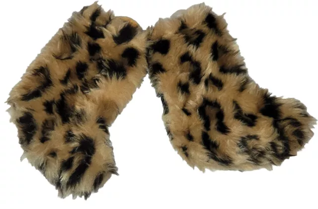 Cheetah Print Mini Christmas Stockings Ornament Faux Fur  New