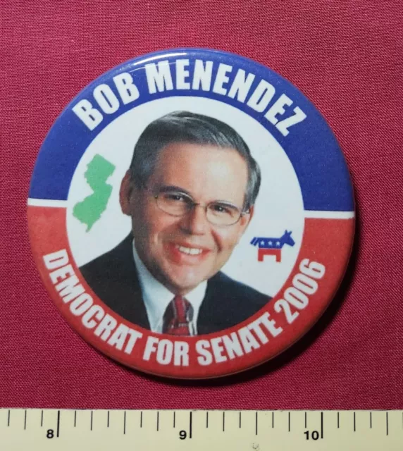 Gold Bar Bob Menendez New Jersey Senate 2006 Hispanic Political Pinback Button