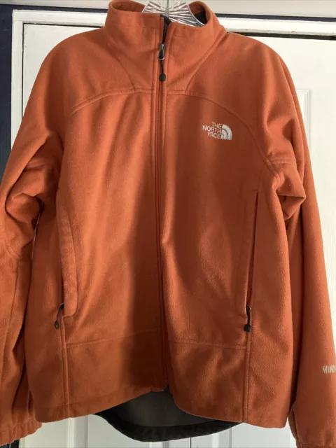 The North Face M Mens Orange Windwall Pockets Full Zip Jacket