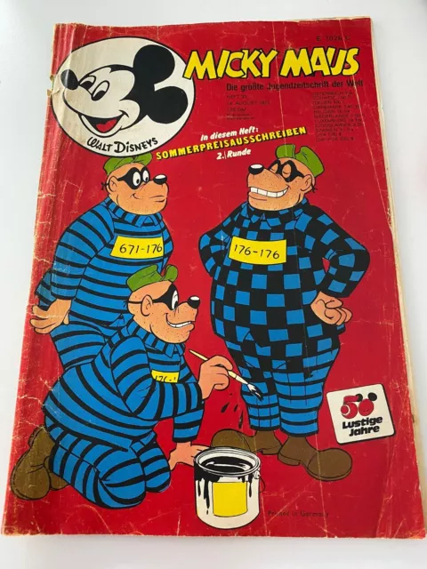 Disney Micky Maus Heft Nr. 33 Comic 18.08.1973 Vintage