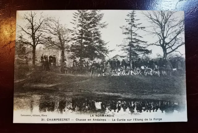 CPA 61 CHAMPSECRET - Chasse en Andaines - La Curée sur l'Etang de la Forge
