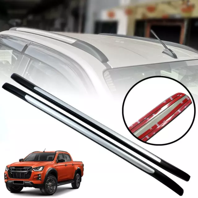 Roof Rails Bar Rack Black Silver For Isuzu D-max Dmax Pickup 4 Doors 2020