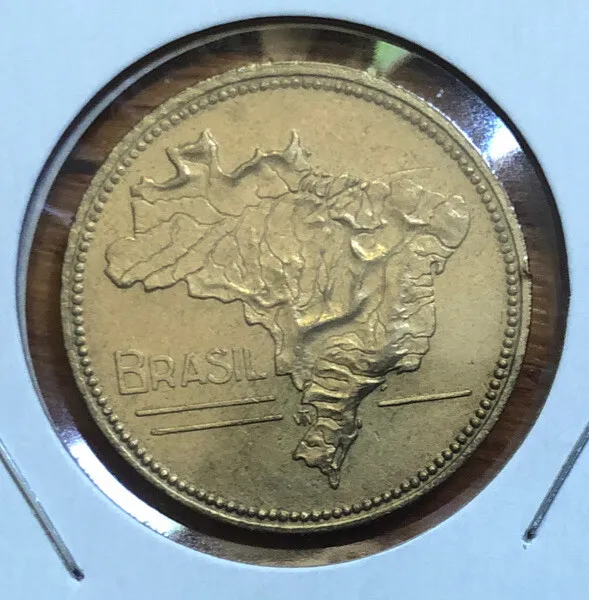 1942 5 Cruzeiros “Scarce” WWII Era Al-Bronze Coin-KM#560-26mm-Mintage-115,000