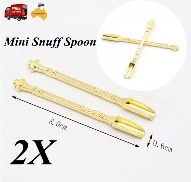 2X Mini Spoon Spatula Ladle Scoop Gold Micro Debug Spoon Pipe Shovel