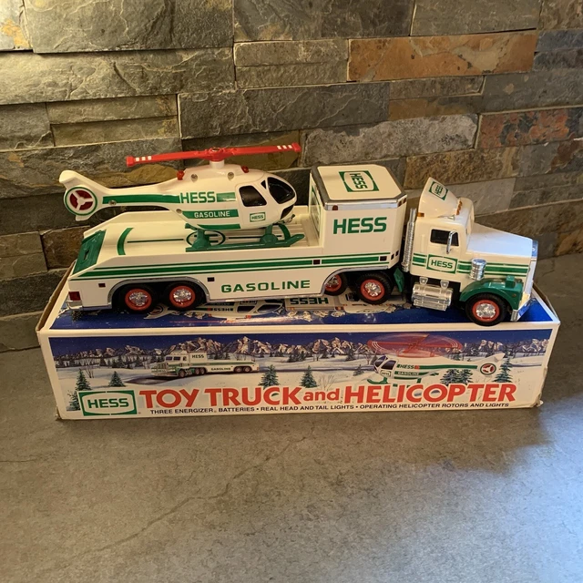 1995 Hess Toy Truck and Helicopter with Original Box - Great Condition