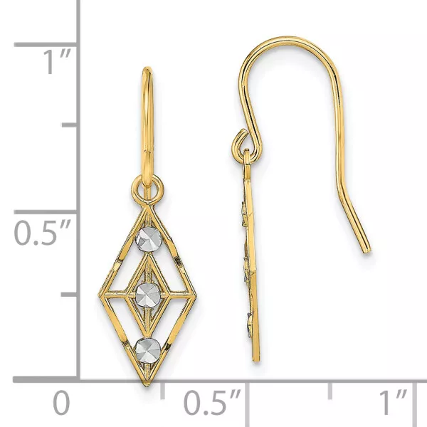 14K YELLOW GOLD Small Wire Drop Dangle Earrings $157.00 - PicClick
