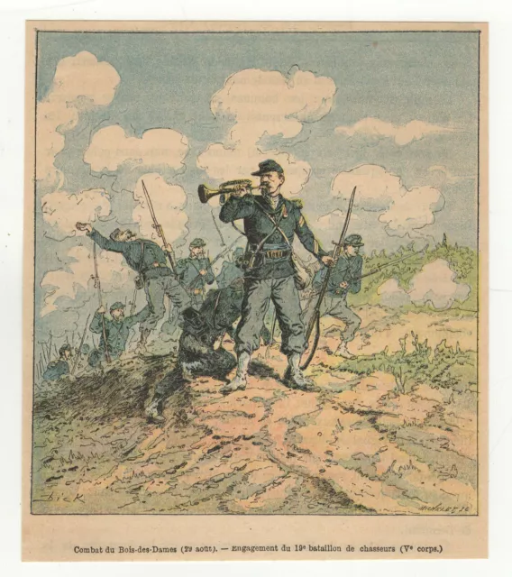 guerre 1870-1871 Français Allemands gravure XIXe 19e bataillon de Chasseur/B1FAa