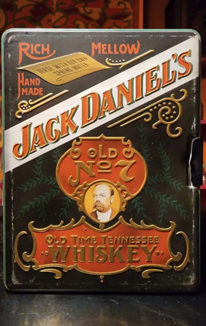 Vintage Jack Daniels Old No 7 Tennessee Whiskey Tin Box Container Metal 1978