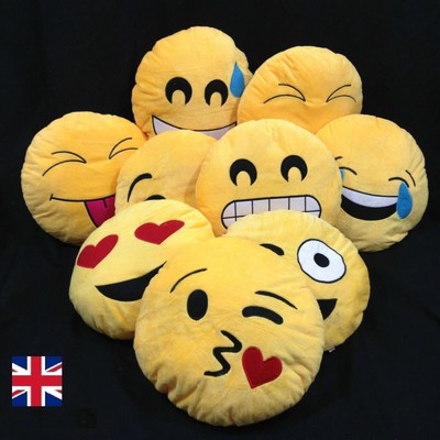 Glield Emoji Rotonda Cuscino Peluche Giocattolo Decorativo di Cuscino BZ01-Arrogante 