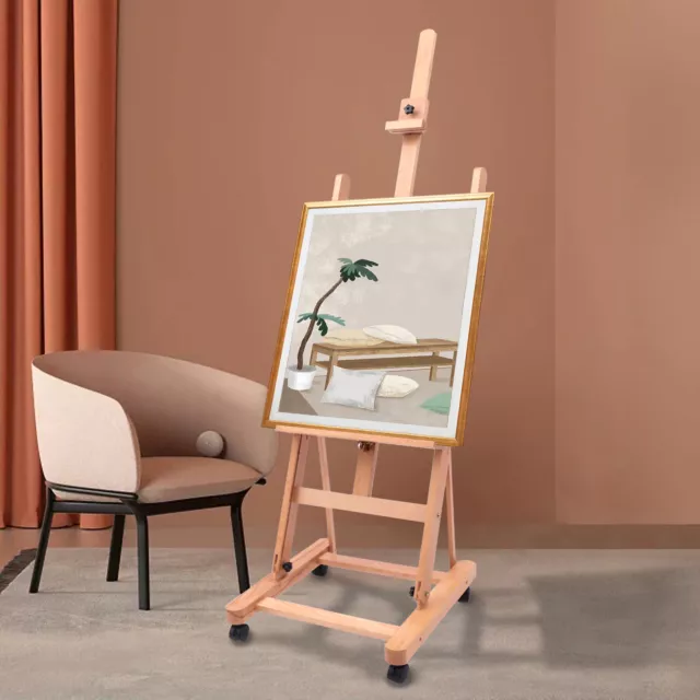 Large Studio Artist Easel Heavy-Duty H-Frame Beech Wood Painting Art Easel Sale