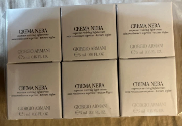 Giorgio Armani Crema Nera Supreme Reviving Light Cream NIB 5 ml / 0.16 oz X 6