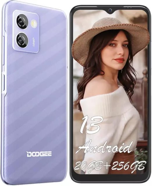 DOOGEE N50 Pro Android 13 Smartphone Con 6.52" HD+ Schermo Waterdrop, 20GB+256GB