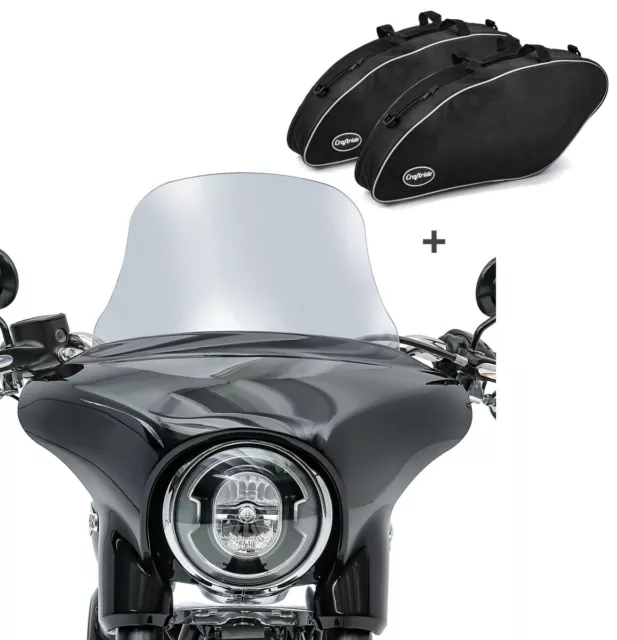 Set Motorcycle Windshield L, Inner Liner Bags for Harley Sport Glide 18-22 SL2