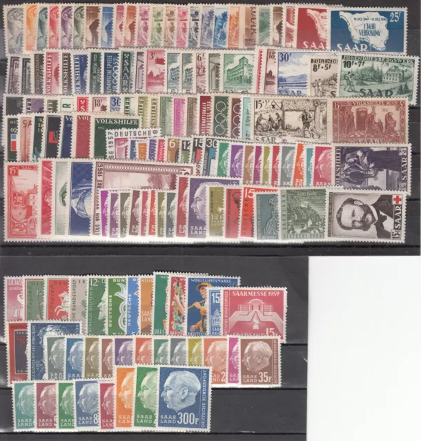 Saarland - Sammlung mit 146 versch. Briefmarken - postfrisch