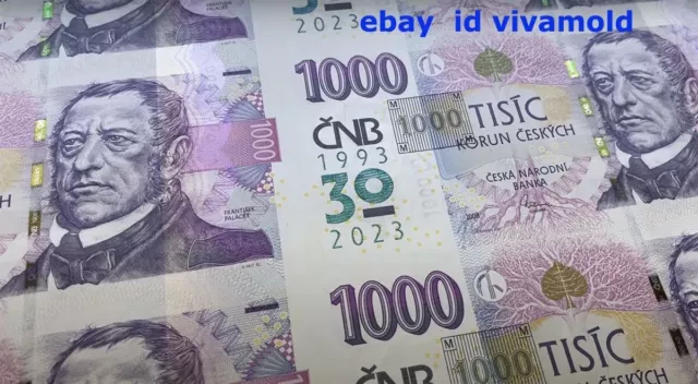 1000 Korun 2023 Czech Republic Unc Rare Commemorative Overprint Banknote Crown