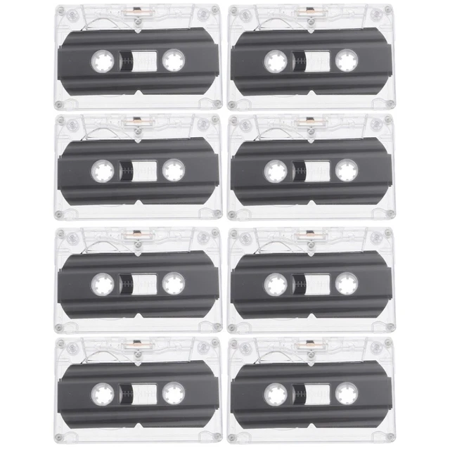 Lot De 8 Cassettes Audio Vierges Enregistrables - Durée 30 Minutes, Boîtier Transparent - Pour Enregistrement Musique, Messages, Projets Rétro